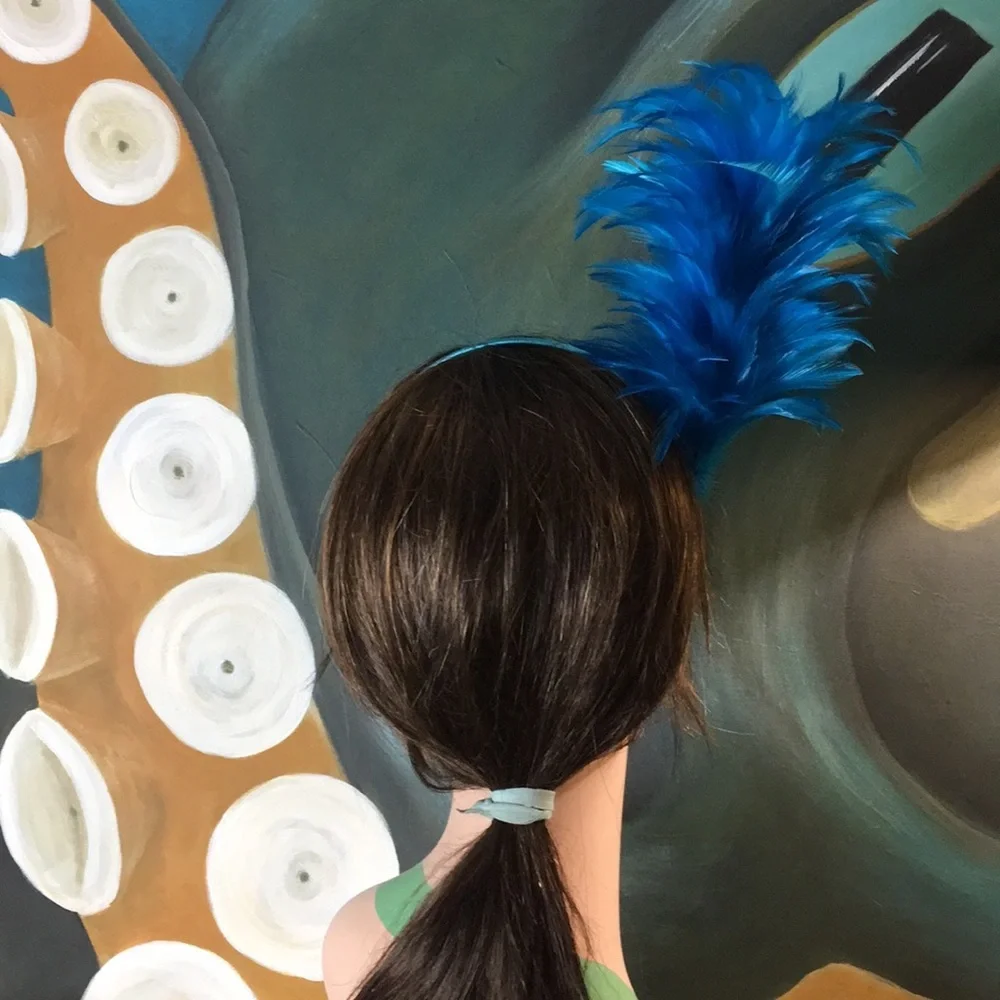 NWT Blue Feather Fascinator Headband - Picture 4 of 9